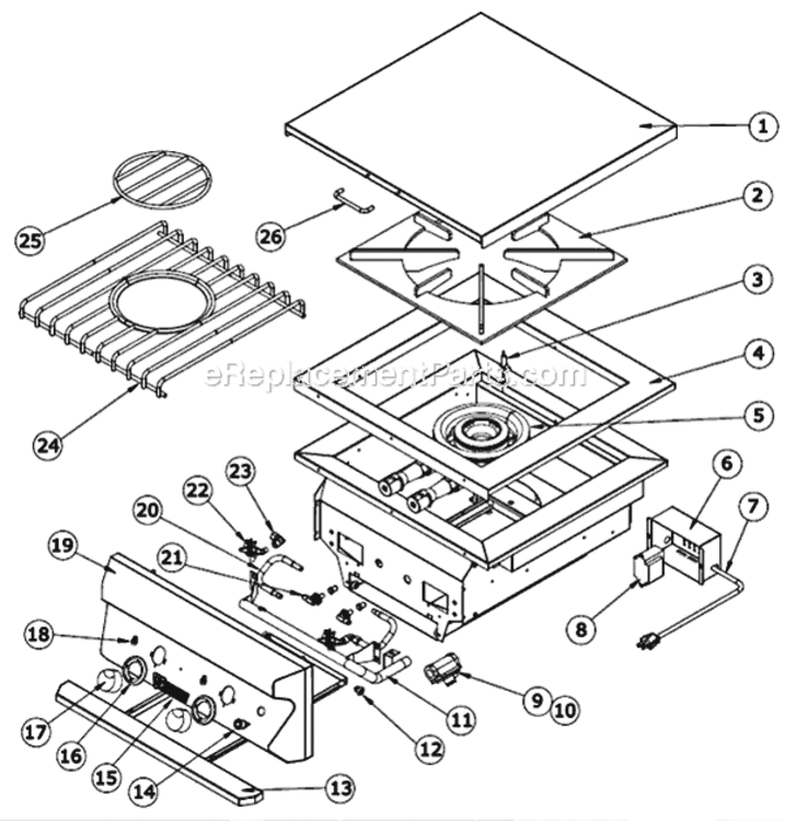 Page A Diagram and Parts List for TEPB24HG-BL  Twin Eagles Grill Accessories